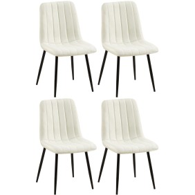 Lot de 4 chaises Dijon tissu