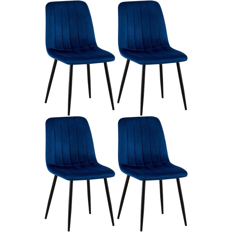 Suite de 4 chaises Dijon en velours