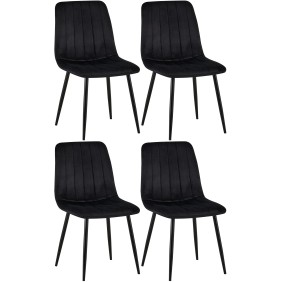 Suite de 4 chaises Dijon en velours