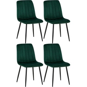 Suite de 4 chaises Dijon en velours