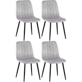 Suite de 4 chaises Dijon en velours