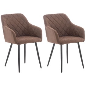 Lot de 2 chaises de salle à manger Shila tissu