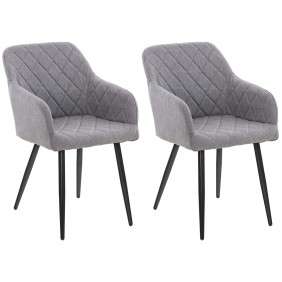 Lot de 2 chaises de salle à manger Shila tissu