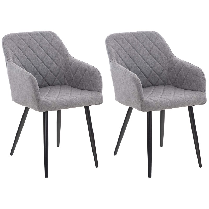 Lot de 2 chaises de salle à manger Shila tissu