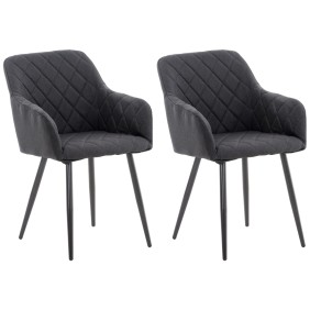 Lot de 2 chaises de salle à manger Shila tissu