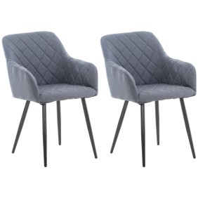 Lot de 2 chaises de salle à manger Shila tissu