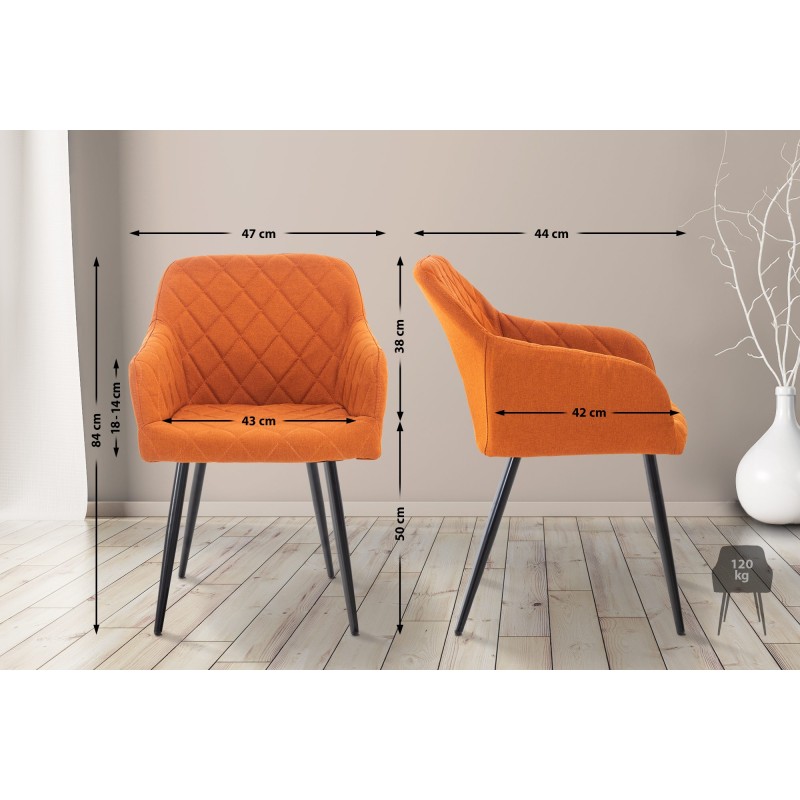 Lot de 2 chaises de salle à manger Shila tissu