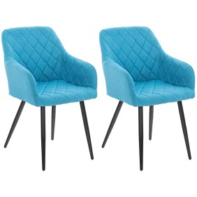 Lot de 2 chaises de salle à manger Shila tissu