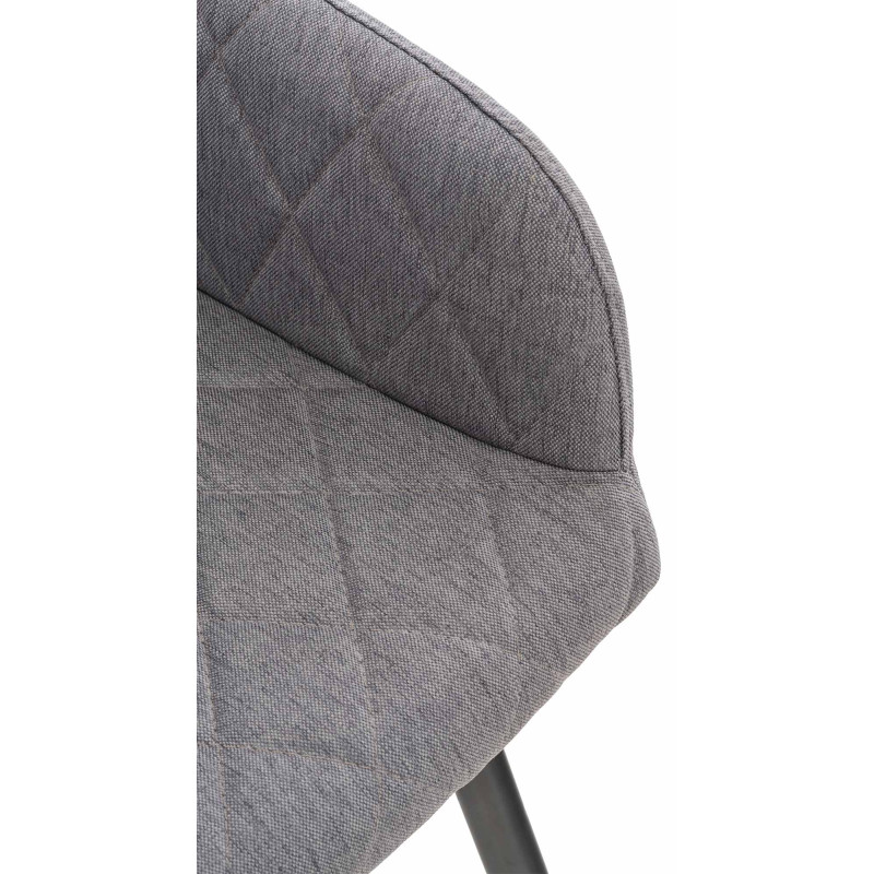 Lot de 2 chaises de salle à manger Shila en tissu gris