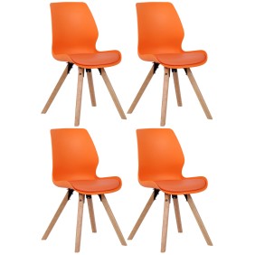 Lot de 4 chaises Luna en plastique