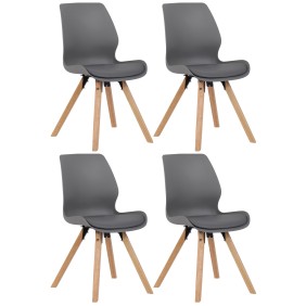 Lot de 4 chaises Luna en plastique