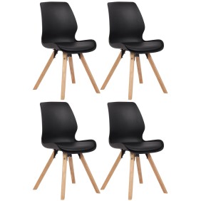 Lot de 4 chaises Luna en plastique