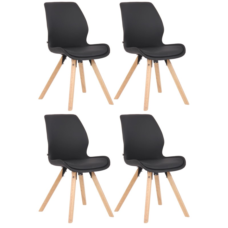 Lot de 4 chaises Luna simili cuir