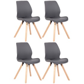 Lot de 4 chaises Luna simili cuir