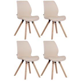 Lot de 4 chaises Luna simili cuir