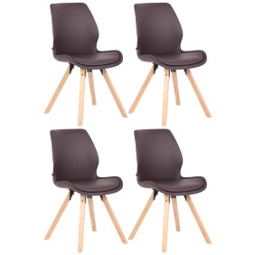 Lot de 4 chaises Luna simili cuir