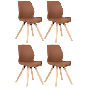 Lot de 4 chaises Luna simili cuir