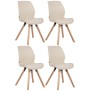 Lot de 4 chaises Luna en tissu