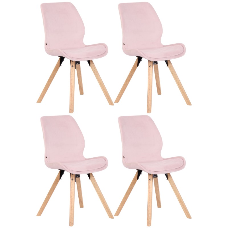 Lot de 4 chaises Luna velours