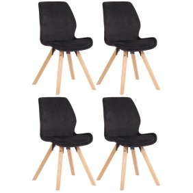 Lot de 4 chaises Luna velours