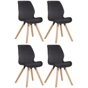 Lot de 4 chaises Luna velours