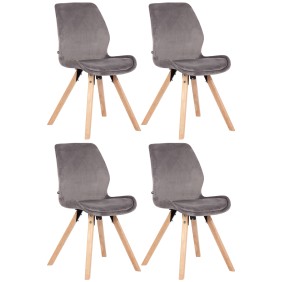 Lot de 4 chaises Luna velours