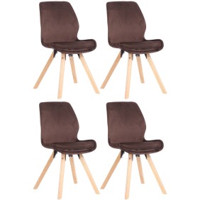 Lot de 4 chaises Luna velours