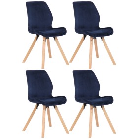 Lot de 4 chaises Luna velours