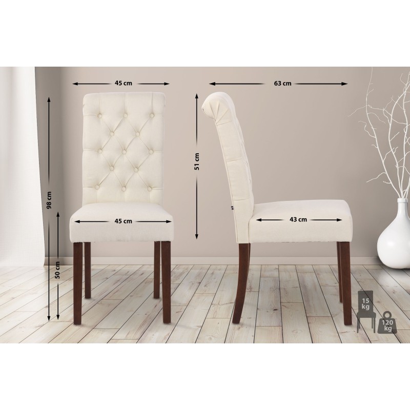 Lot de 2 chaises de salle à manger tissu Lisburn