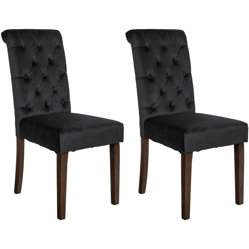 Lot de 2 chaises de salle à manger en velours Lisburn