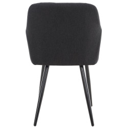 Lot de 2 chaises de salle à manger Shila en tissu noir
