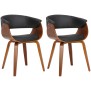 Lot de 2 chaises Bruce simili cuir noyer