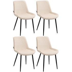 Lot de 4 chaises à repas Victoria en velours