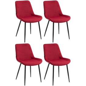 Lot de 4 chaises à repas Victoria en velours