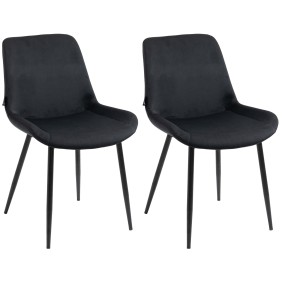 Lot de 2 chaises à repas Victoria en velours