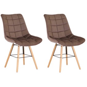 Lot de 2 chaises Leni en velours