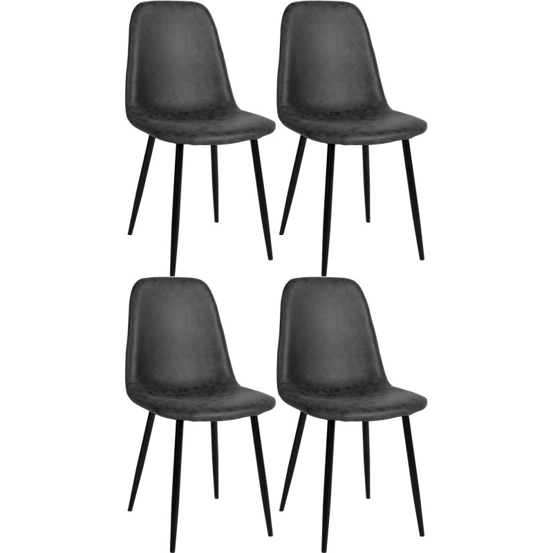 Lot de 4 chaises de salle à manger Napier simili cuir