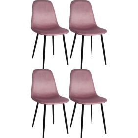 Lot de 4 chaises de salle à manger en velours Napier