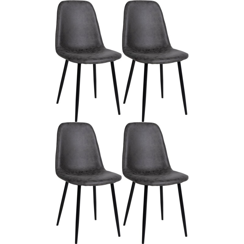 Lot de 4 chaises de salle à manger Napier simili cuir