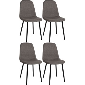 Lot de 4 chaises de salle à manger tissu Napier