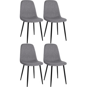 Lot de 4 chaises de salle à manger tissu Napier