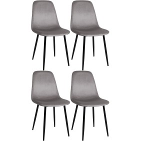 Lot de 4 chaises de salle à manger en velours Napier