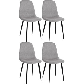 Lot de 4 chaises de salle à manger tissu Napier