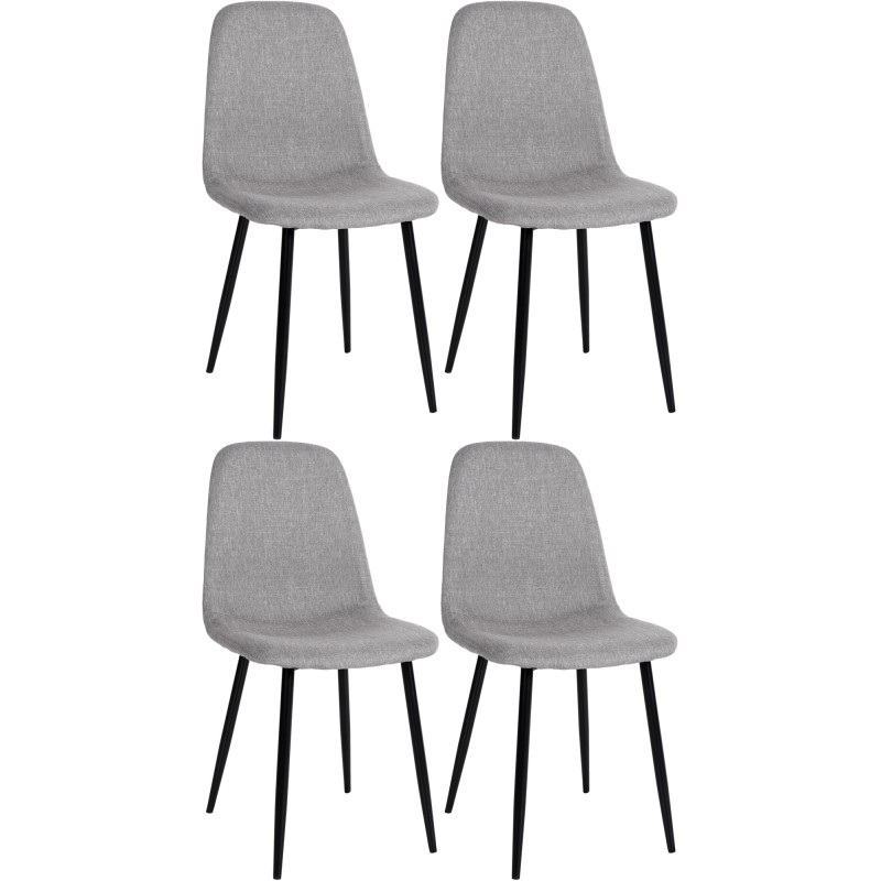 Lot de 4 chaises de salle à manger tissu Napier