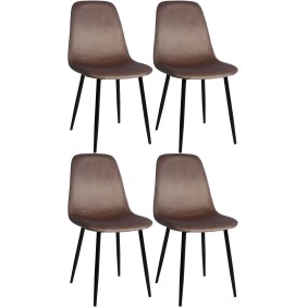 Lot de 4 chaises de salle à manger en velours Napier