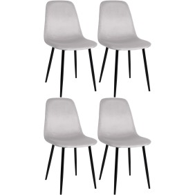 Lot de 4 chaises de salle à manger en velours Napier