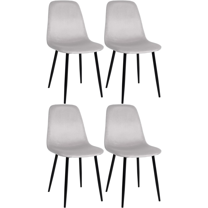 Lot de 4 chaises de salle à manger en velours Napier