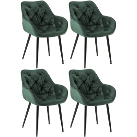 Lot de 4 chaises Tanna velours