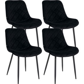 Lot de 4 chaises Springs velours