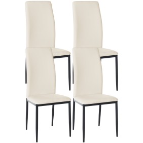 Lot de 4 chaises de salle à manger Savino simili cuir